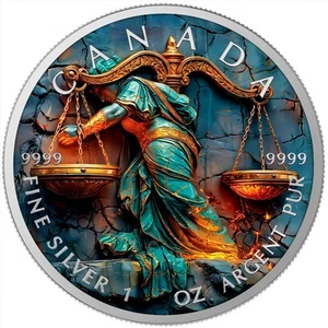 Canada 2025 Stone Zodiac Libra 1 oz colorized fine silver coin 9999 (5) - Imagen 1 de 5