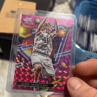 2023-24 Topps Cosmic Chrome - Dirk Nowitzki #32 Pink Galaxy Refractor - Image 1 of 2