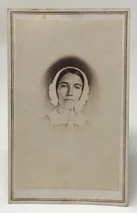Vintage Photograph CDV S F Sterlin Woodstock Vermont Woman with Bonnet - Picture 1 of 2