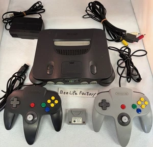 Nintendo 64 NUS-001 Console W/2Controllers Cables Gamesoft Tested and Working - Picture 1 of 14