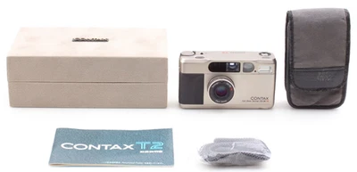 ▶️ All Works [N MINT in Case] Contax T2 Titan Silver 35mm Film Camera From JAPAN - Image 1 of 4
