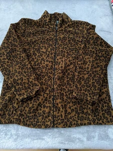 Lauren Ralph Lauren Pullover Damen Large Leopardenmuster Fleecejacke Reißverschluss - Bild 1 von 8