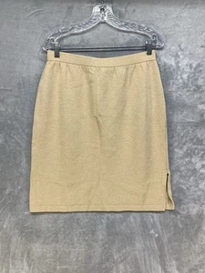 St John Rock Santana Strick Wollmischung Stretch Bleistift Midi A-Linie Gelb Gr. 12 - Bild 1 von 5