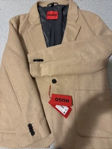 HUGO BOSS Men's 40R (Medium-Large) Beige Wool Blend Blazer NWT - Picture 1 of 9