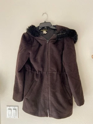 Peruvian Connection 100% ALPACA hood FUR BROWN coat jacket alpaca/ wool - Image 1 of 3