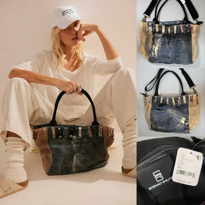 NEW SOLD OUT Free People Stefano Ghilardi Capri Upcycled Washed Tote NWT  - Image 1 of 4