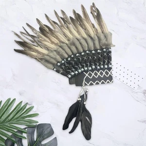 Indian Hat Artificial Feather Headdress Men Women Decorative for Party Halloween - Picture 1 of 5