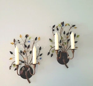Set Hollywood Regency Florentine Style Sconces style blends glamorous materials - Picture 1 of 8