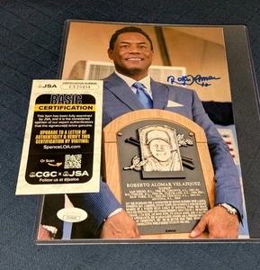 Roberto Alomar Hall of Fame Induction Signed Original 7x8 Photo JSA Read - Picture 1 of 1