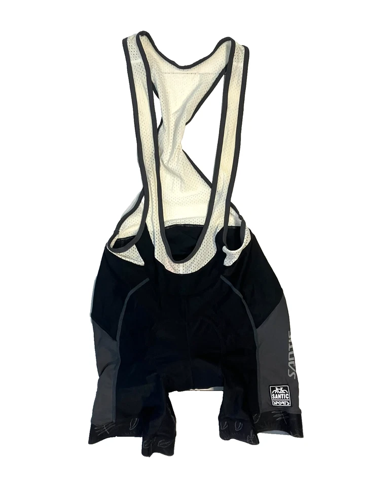 SANTIC SPORTS Negro/Gris Spandex ACOLCHADO CICLISMO BABEROS Bicicleta Carreras Gimnasio Pantalones Cortos Talla S Foto 1 de 4
