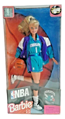 Barbie Doll Charlotte Hornets Authentic NBA Team Uniform #20698 Mattel 1998 - Image 1 of 4