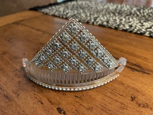 VINTAGE FRANZÖSISCHE BANANE BANANE DIADEM KRONE HAARKAMM STRASS KLAR BRAUT FORMELL - Bild 1 von 12