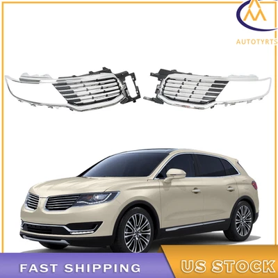 Chrome Grill Assembly Front Upper Left & Right Grille For Lincoln MKX 2016-2018 Foto 1 de 4