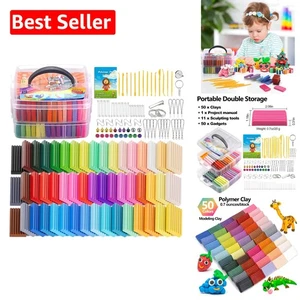 Fun Polymer Clay Starter Kit for Ages 4+ - 50 Colors & Creative Tools Included - Picture 1 of 10