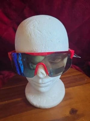 Новый оригинальный истинной религии щит лезвие красный солнцезащитные очки новый без оправы зеркало - Изображение 1 из 4