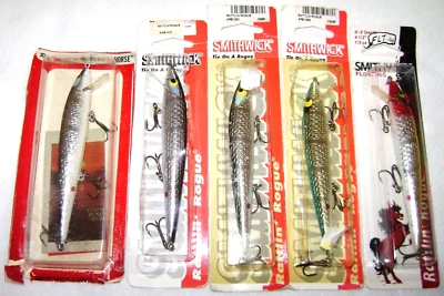 5 SMITHWICK RATTLIN' ROGUE LURES 4.5" WALLEYE BASS LURES - Image 1 of 4