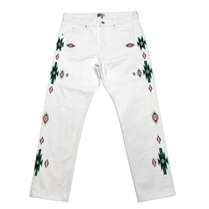 Isabel Marant Jasper Native Embroidered Denim Jeans - White | 32 - Picture 1 of 12