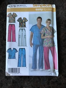 Simplicity Easy Sewing Pattern 4378 Mens & Womens Scrub Tops and Pants (M L XL) - Picture 1 of 4