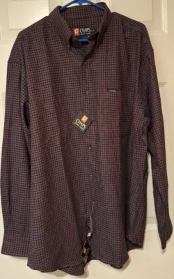 Camisa de franela Chaps Ralph Lauren roja azul a cuadros manga larga grande nueva con etiquetas precio de venta sugerido por el fabricante $34 Foto 1 de 4