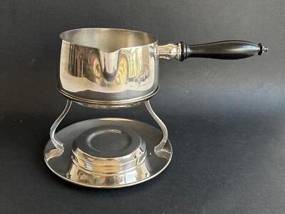 Ancien casserole à sauce réchaud de service métal argenté Plasait. NO Chritfofle - Photo 1/4