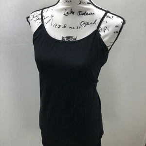 ACTIVE BASIC Spaghetti Strap Stretch Black Tank Top Women's Plus Size 3XL - Picture 1 of 10