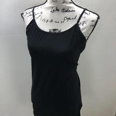 ACTIVE BASIC Spaghetti Strap Stretch Black Tank Top Women's Plus Size 3XL - Image 1 of 4