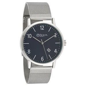 Moderne Herrenarmbanduhr mit Edelstahlarmband Datumsanzeige Quarzuhrwerk 43 mm - Bild 1 von 2