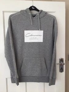 Men's Size M Light Grey Graphic Print Long Sleeve Hoodie By Closure - Picture 1 of 1