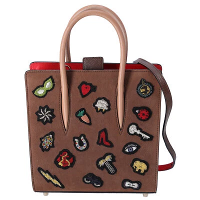Christian Louboutin Nubuck Patch Small Eccusion Paloma Satchel Shoulder Bag - Image 1 of 4