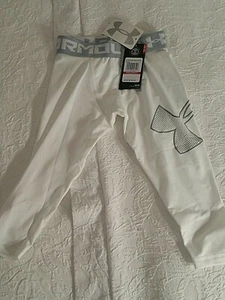 Under Armour Youth HeatGear 2.0 Mid Compression Shorts YXS White Tags - Picture 1 of 6