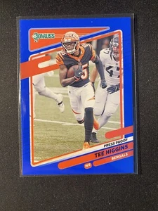 2021 Donruss Football Tee Higgins Blue Press Proof #213 Bengals - Bild 1 von 2