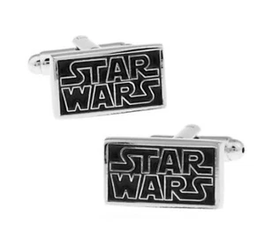 Star Wars Cufflinks Silver and Black Steel NEW - Picture 1 of 4