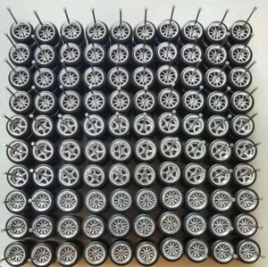 Hot Wheels 50 Sets Mixed CHROME 3 Style Rims & Real Rider Rubber Tires 1/64 11MM - Picture 1 of 1