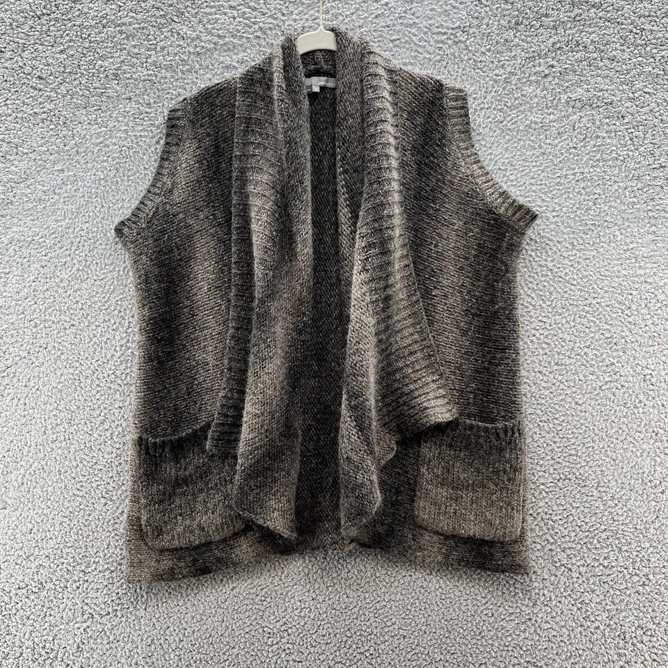 Suéter 360 Para Mujer Mediano Marrón Rayas Mezcla Lana Alpaca Grueso Cárdigan Abierto Foto 1 de 4