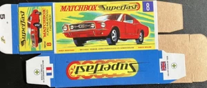 Matchbox Superfast #8 Ford Mustang Type I Repro Box  - Picture 1 of 2