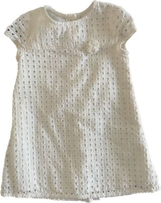 Zara Baby Girl Collection White Eyelet Lined Dress Size 2-3 years - Image 1 of 4