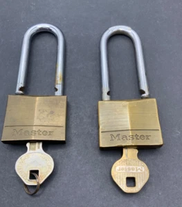 Lot Of (2) Master Lock #140 Long HARDENED Shackle - Picture 1 of 4