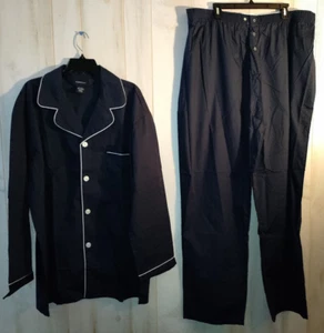 NEW MENS HARBOR BAY NAVY BLUE POPLIN PAJAMA SET SIZE 2XLT - Picture 1 of 3