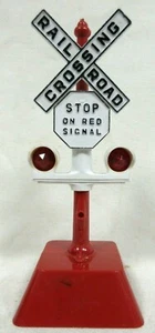 Marx 6 1/4" Plastic 1950s Railroad Crossing Stop on Red Signal Postwar B17-71 - Picture 1 of 5