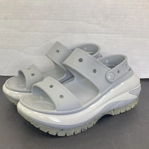 Crocs Unisex Adult Mega Crush Light Grey Sandal Sz M6/W8 - Picture 1 of 12