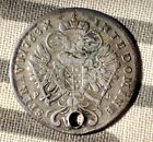 AUSTRIA  SILVER COIN 7 KREUZER 1763/ FRANCIS I with HOLE