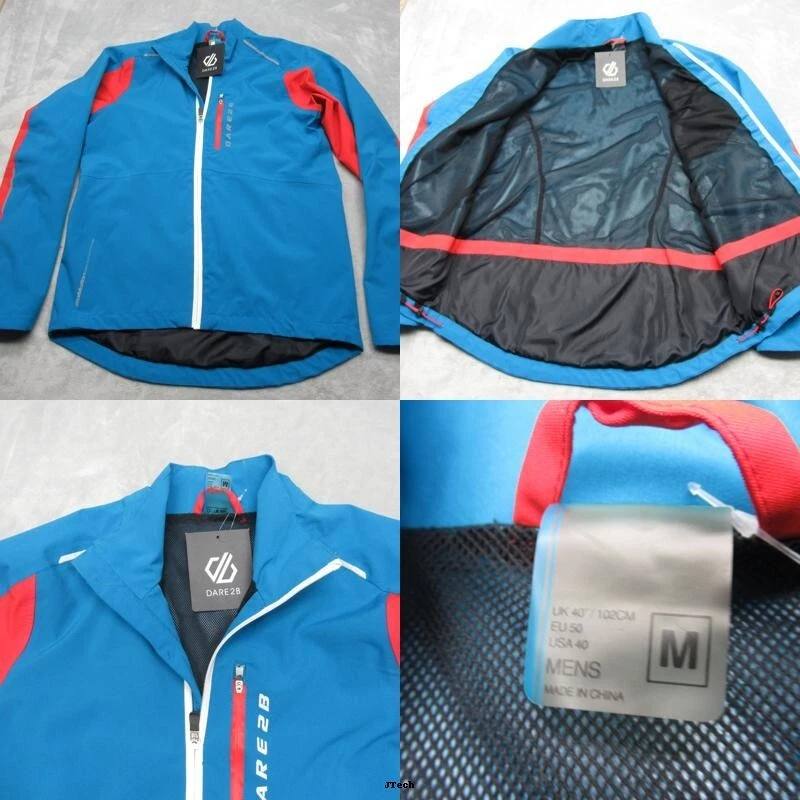Chaqueta Dare 2B Para Hombre Mediana Azul Bloques de Color Reflectante Elastizada Cremallera Completa Lluvia Nueva con Etiquetas Foto 1 de 4