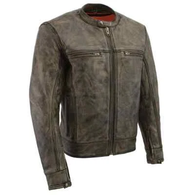Milwaukee Leather 1550 Men's Distressed Leather Vented Motorcycle Rider Jacket - Image 1 of 4