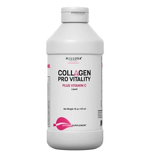 Hydrolyzed Collagen Liquid - Joint, Skin & Hair Health - 16 OZ with Vitamin C - Picture 1 of 8