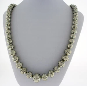 27" Handmade Sterling Silver Bead Necklace By Navajo Artist Jan Mariano - Picture 1 of 3