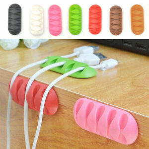 1PC Cable Holders Wire Cord USB Charger Clip Line Fixer Cable Organiser