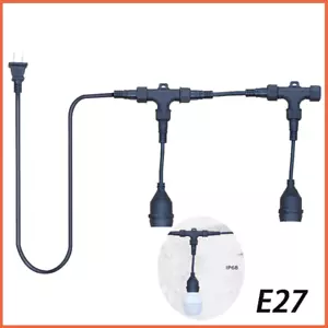 E27 3-Wege Wasserdichte Kabelstecker Anschlusskabel Steckverbindung Stecker IP68 - Picture 1 of 32