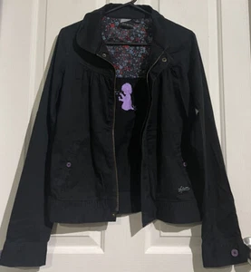 VOLCOM Womens black zip up jacket size 8 - Picture 1 of 10
