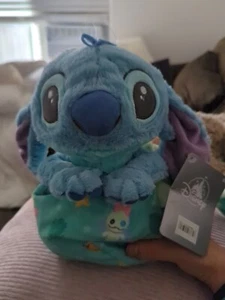 Disney Babies Stitch Plush In Pouch 10" Lilo & Stich Stuffed Soft Toy NWT - Picture 1 of 5