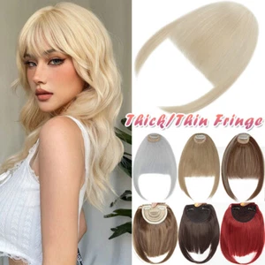 CLEARANCE Thick/Thin Clip In Fringe Bangs as Human Hair Extensions Hairpiece UK - Picture 1 of 65